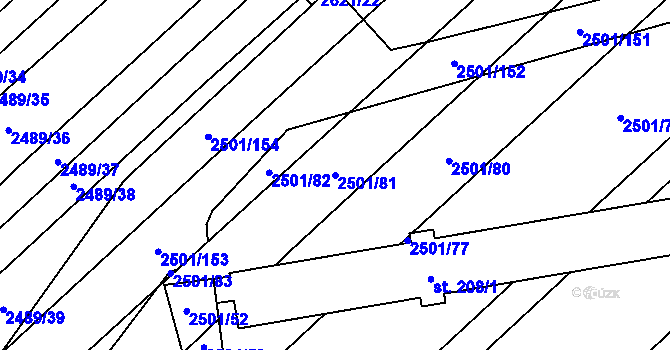 Parcela st. 2501/81 v KÚ Dobročkovice, Katastrální mapa