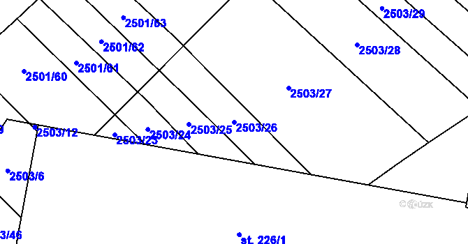 Parcela st. 2503/26 v KÚ Dobročkovice, Katastrální mapa