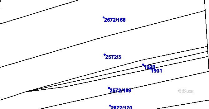 Parcela st. 2572/3 v KÚ Dobročkovice, Katastrální mapa