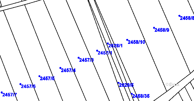 Parcela st. 2457/1 v KÚ Dobročkovice, Katastrální mapa