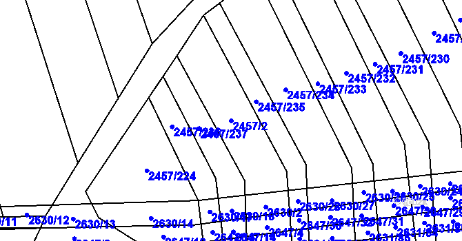 Parcela st. 2457/2 v KÚ Dobročkovice, Katastrální mapa
