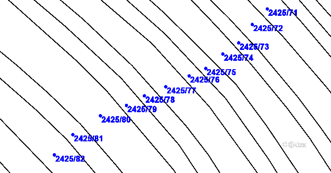 Parcela st. 2425/77 v KÚ Dobročkovice, Katastrální mapa