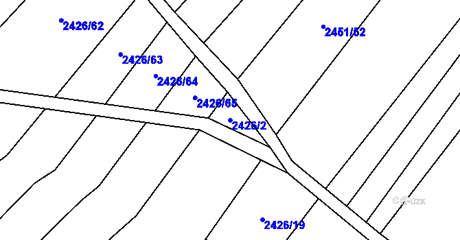 Parcela st. 2426/2 v KÚ Dobročkovice, Katastrální mapa