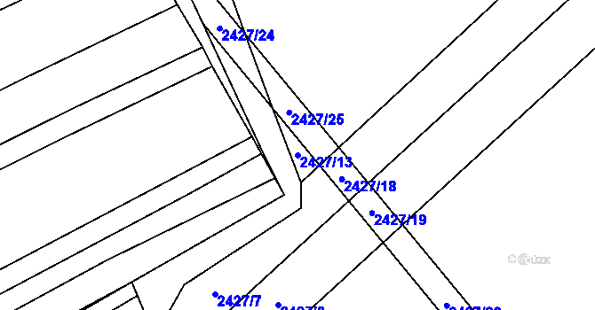 Parcela st. 2427/13 v KÚ Dobročkovice, Katastrální mapa