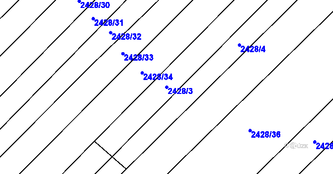 Parcela st. 2428/3 v KÚ Dobročkovice, Katastrální mapa