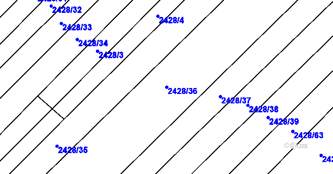 Parcela st. 2428/36 v KÚ Dobročkovice, Katastrální mapa