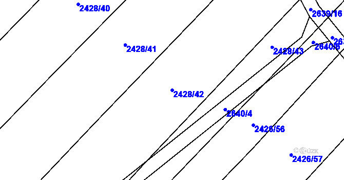 Parcela st. 2428/42 v KÚ Dobročkovice, Katastrální mapa