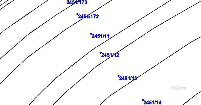 Parcela st. 2451/12 v KÚ Dobročkovice, Katastrální mapa