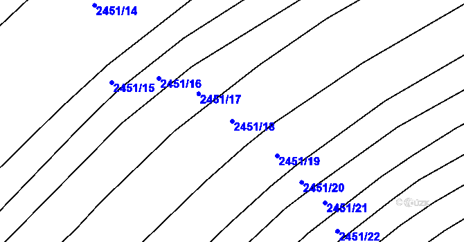 Parcela st. 2451/18 v KÚ Dobročkovice, Katastrální mapa