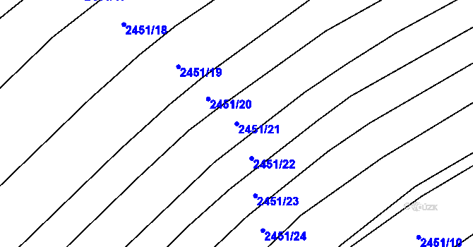 Parcela st. 2451/21 v KÚ Dobročkovice, Katastrální mapa