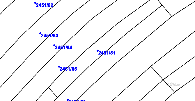Parcela st. 2451/51 v KÚ Dobročkovice, Katastrální mapa