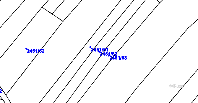 Parcela st. 2451/62 v KÚ Dobročkovice, Katastrální mapa