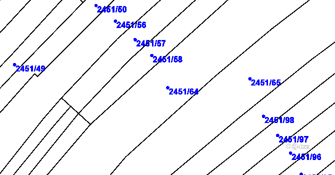 Parcela st. 2451/64 v KÚ Dobročkovice, Katastrální mapa