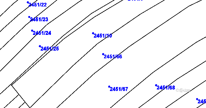 Parcela st. 2451/66 v KÚ Dobročkovice, Katastrální mapa