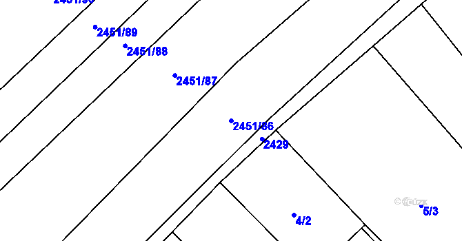 Parcela st. 2451/86 v KÚ Dobročkovice, Katastrální mapa