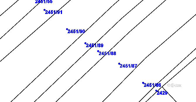 Parcela st. 2451/88 v KÚ Dobročkovice, Katastrální mapa