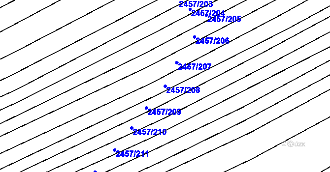 Parcela st. 2457/208 v KÚ Dobročkovice, Katastrální mapa