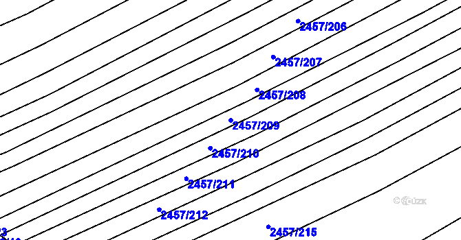 Parcela st. 2457/209 v KÚ Dobročkovice, Katastrální mapa