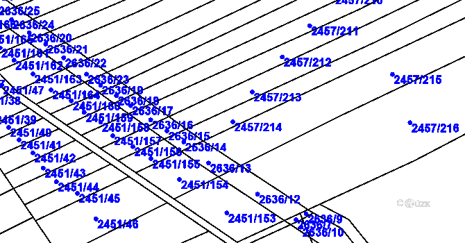 Parcela st. 2457/214 v KÚ Dobročkovice, Katastrální mapa
