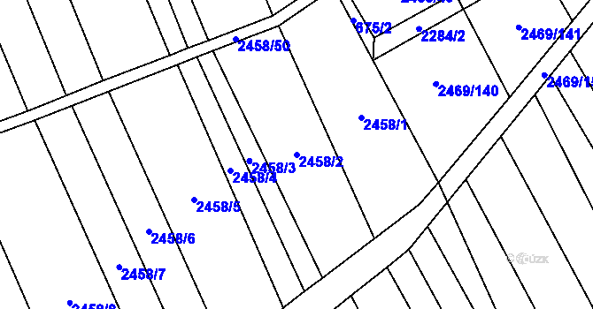 Parcela st. 2458/2 v KÚ Dobročkovice, Katastrální mapa