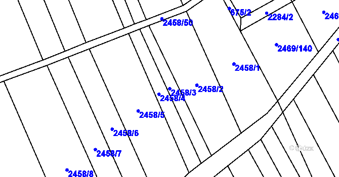 Parcela st. 2458/3 v KÚ Dobročkovice, Katastrální mapa