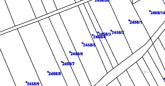 Parcela st. 2458/5 v KÚ Dobročkovice, Katastrální mapa