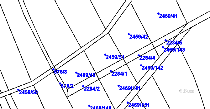 Parcela st. 2459/51 v KÚ Dobročkovice, Katastrální mapa