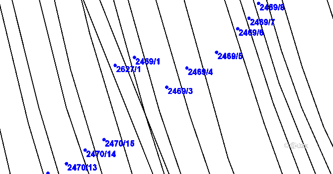 Parcela st. 2469/3 v KÚ Dobročkovice, Katastrální mapa