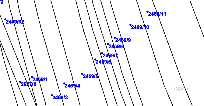 Parcela st. 2469/7 v KÚ Dobročkovice, Katastrální mapa