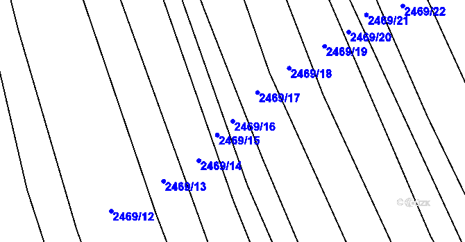 Parcela st. 2469/16 v KÚ Dobročkovice, Katastrální mapa