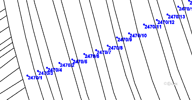 Parcela st. 2470/7 v KÚ Dobročkovice, Katastrální mapa
