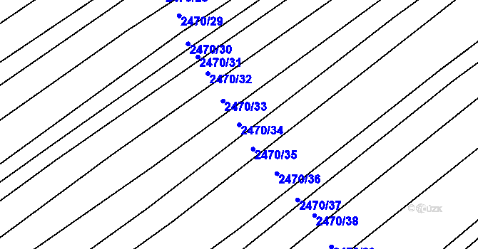Parcela st. 2470/34 v KÚ Dobročkovice, Katastrální mapa