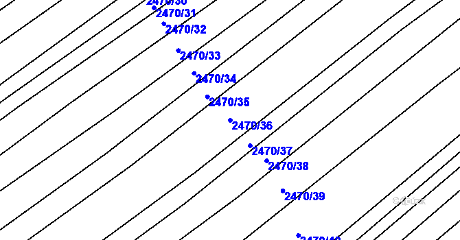 Parcela st. 2470/36 v KÚ Dobročkovice, Katastrální mapa