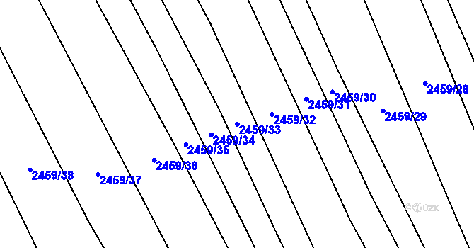 Parcela st. 2459/33 v KÚ Dobročkovice, Katastrální mapa