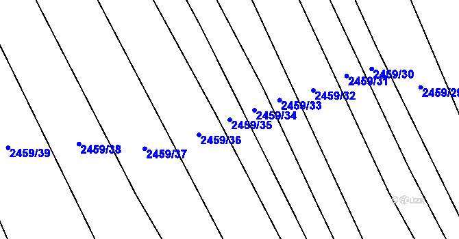 Parcela st. 2459/35 v KÚ Dobročkovice, Katastrální mapa