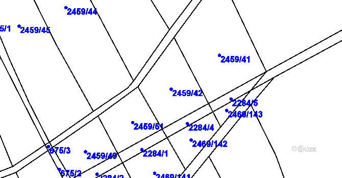 Parcela st. 2459/42 v KÚ Dobročkovice, Katastrální mapa