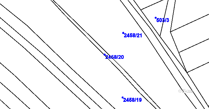 Parcela st. 2458/20 v KÚ Dobročkovice, Katastrální mapa