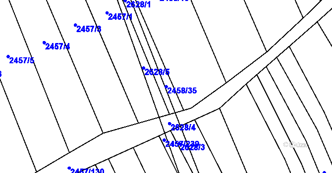 Parcela st. 2458/35 v KÚ Dobročkovice, Katastrální mapa