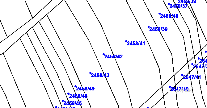 Parcela st. 2458/42 v KÚ Dobročkovice, Katastrální mapa