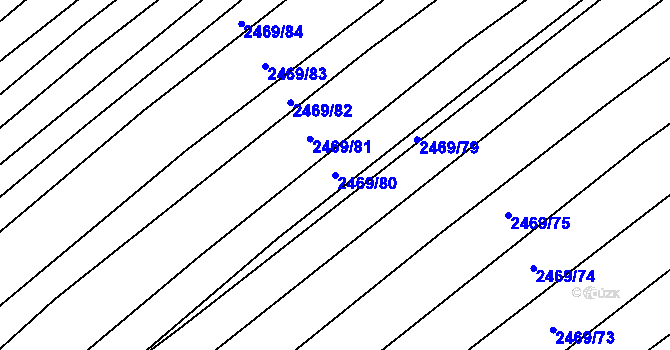 Parcela st. 2469/80 v KÚ Dobročkovice, Katastrální mapa