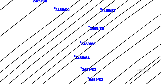 Parcela st. 2469/85 v KÚ Dobročkovice, Katastrální mapa
