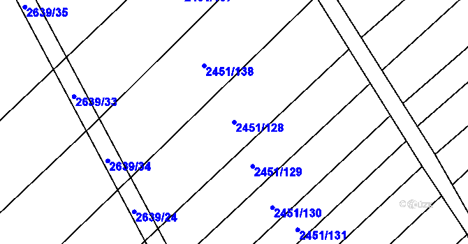 Parcela st. 2451/128 v KÚ Dobročkovice, Katastrální mapa