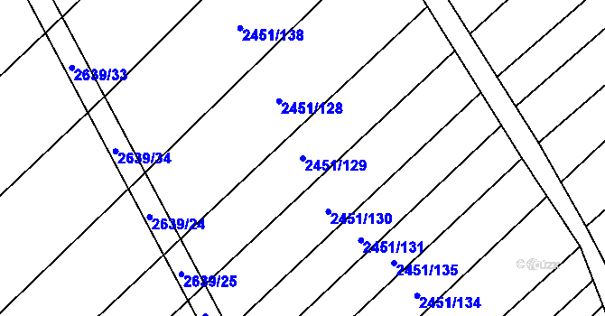 Parcela st. 2451/129 v KÚ Dobročkovice, Katastrální mapa