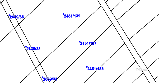 Parcela st. 2451/137 v KÚ Dobročkovice, Katastrální mapa