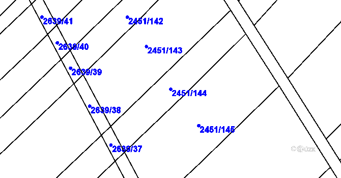 Parcela st. 2451/144 v KÚ Dobročkovice, Katastrální mapa