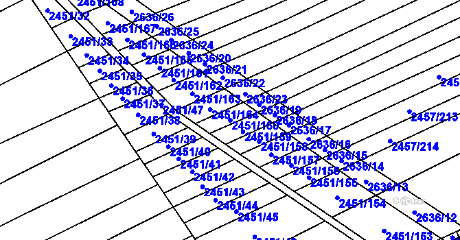 Parcela st. 2451/160 v KÚ Dobročkovice, Katastrální mapa
