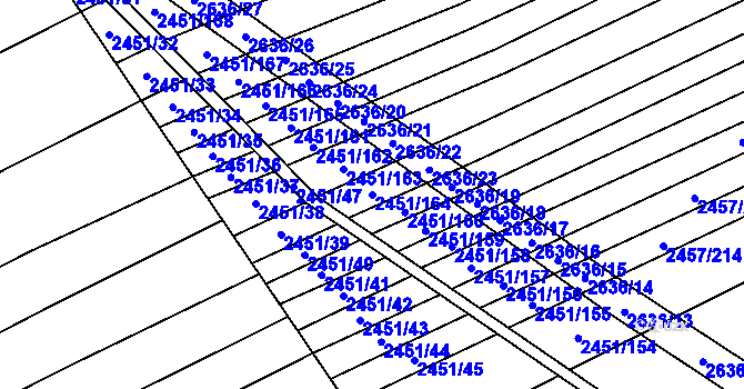 Parcela st. 2451/164 v KÚ Dobročkovice, Katastrální mapa