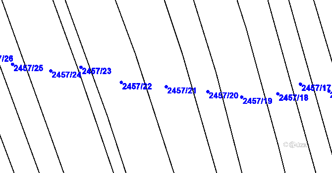 Parcela st. 2457/21 v KÚ Dobročkovice, Katastrální mapa
