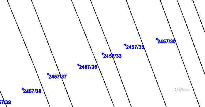 Parcela st. 2457/33 v KÚ Dobročkovice, Katastrální mapa