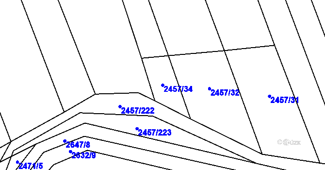 Parcela st. 2457/34 v KÚ Dobročkovice, Katastrální mapa